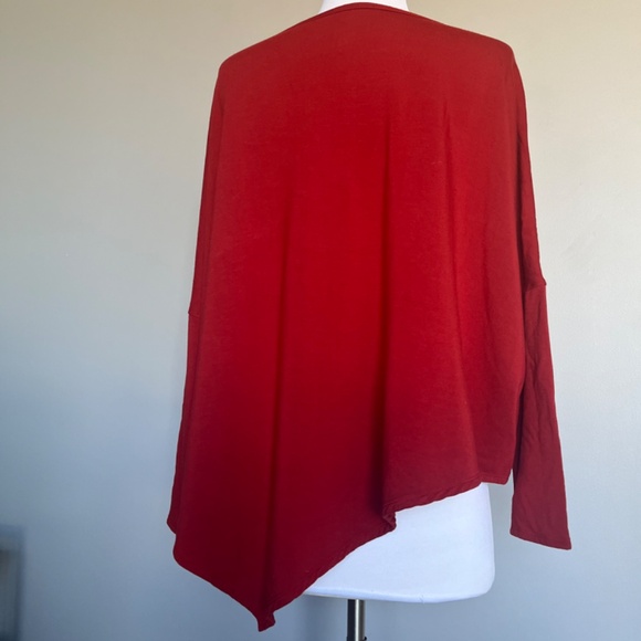 Helmut Lang Long Sleeve Top Asymmetrical Fleece Relaxed Caaual Sweatshirt Top - Picture 5 of 8